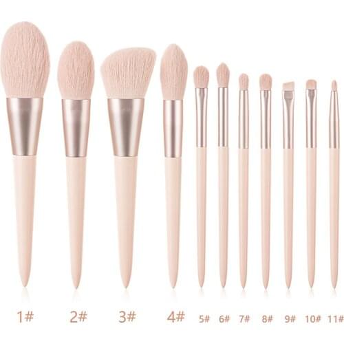 Saiantth macaron single makeup brush Beauty tools 11pcs option professional cosmetic pink soft eyeshadow powder blush smudge
