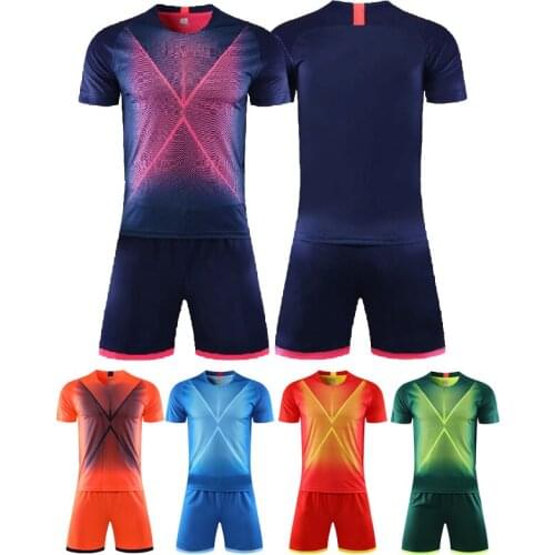 Men Summer Short Sleeve Kids Soccer Training Suits Football Kits Boys and girls Soccer Clothes Sets customized Soccer Jersey Set
