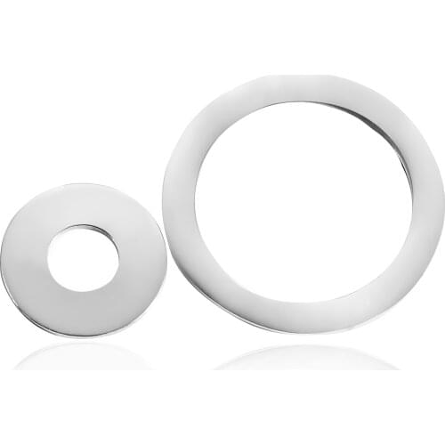 25Pcs Stainless Steel Round Circle Flat Washers Stamping Blank Mental with Center Hole For Bracelet Necklace DIY Jewelry Making