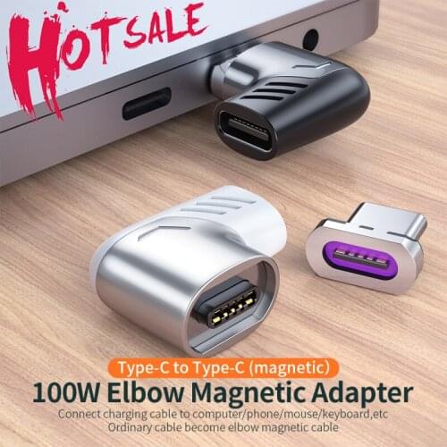 100W USB Type C Magnetic Adapter Type-C Male To USB C Female Magnet Connector For Mackbook Pro Phone PC Tablet USB-C
