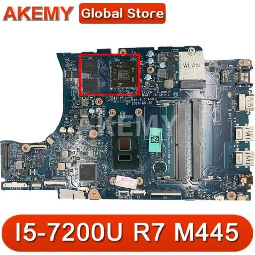 Akemy BAL20 LA-D801P LA-D805P Mainboard for INSPIRON 15-5567 5567 CN-02PVGT 02 PVGT Laptop motherboard I5-7200U Radeon R7 m445