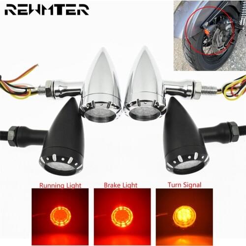 Motorcycle LED Turn Signals Brake Blinker Flashing Lights 12V Indicator Lamp For Harley Chopper Bobber Cafe Racer Dyna Softail