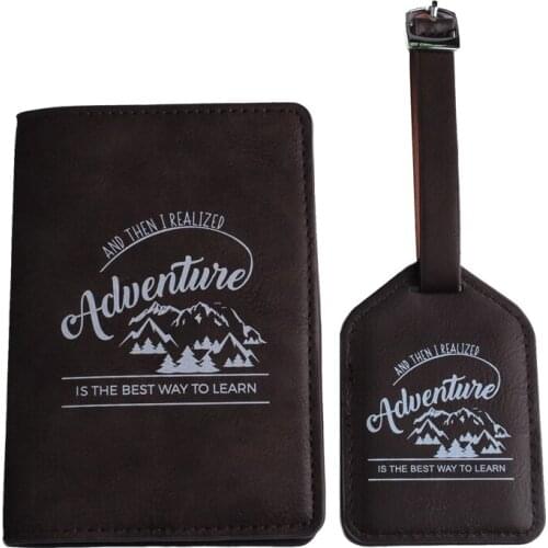 Zoukane PU Leather Travel Accessories Set Luggage Tag & Passport Set Travel Accessories ID Tag Passport Holder CH10LT41