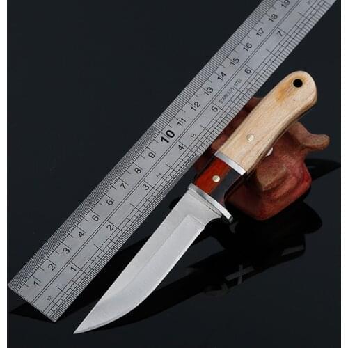 6.30'' Fixed Blade Hunting Knife With Sheath Outdoor Small Straight Knives Camping Survival Tactical Knife Self-defense EDC Tool