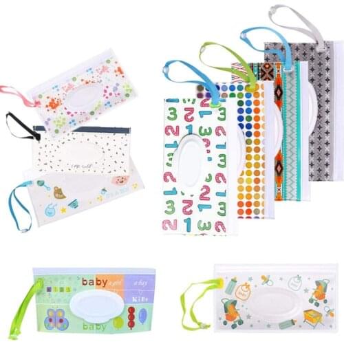 Snap Strap Portable Baby Wet Wipes Box Wipes Container Eco-friendly Easy-carry Clamshell Cosmetic Cleaning Wipes Cases