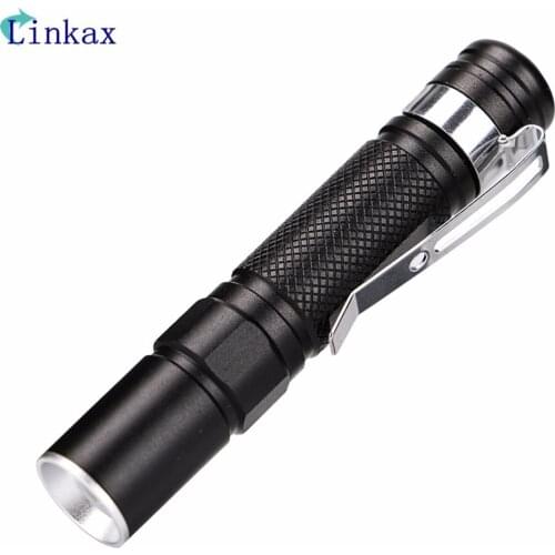 Portable Mini Penlight XPE LED Clip Flashlight Torch XP-1 Pocket Light 1 Switch Modes Outdoor Camping Light AAA Flashlight Lamp