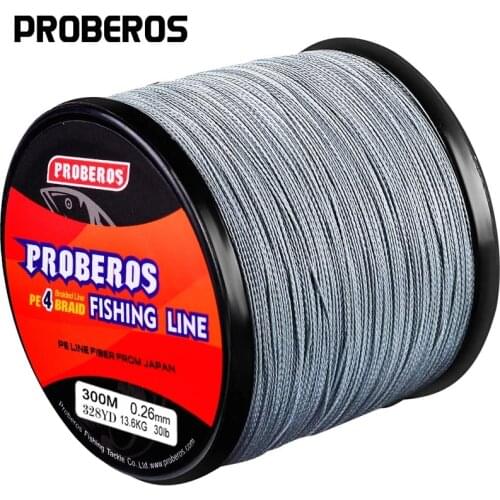 Proberos Fishline 300M&500M Fishing Line Green/Gray/Blue/Red/Yellow Color 4 Stand Braided Line 6LB-100LB Pe Lines Pesca Peche