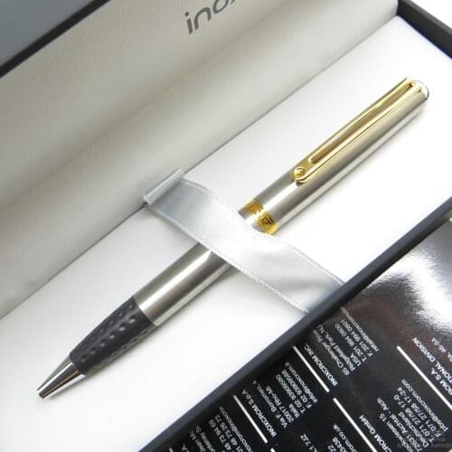 InoxCrom Wall Street Stainless Steel, Gold Nes Ballpoint Pen | İsme Custom