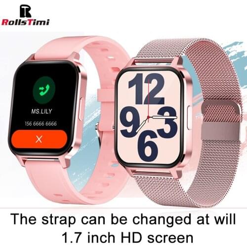 Rollstimi smart watch men full touch fitness heart rate monitoring IP68 waterproof Lady sports smart bracelet for Android IOS