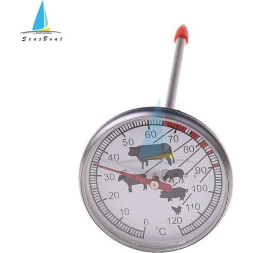 Stainless Steel Instant Read Probe Thermometer BBQ Food Cooking Meat Milk Gauge Temperature Meter 0~120 centigrade