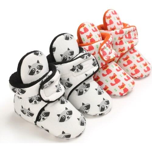 Prewalker Baby Winter New Cute Cartoon Animal Print warm Comfort Baby Boots 0-18 Months Newborn Casual Shoes Toddlers