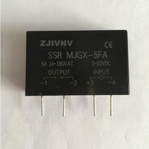 2 pcs PCB TYPE DC- AC solid state relay 5A pcb ssr small type control voltage 3-32vdc, load voltage 380vac,free shipping