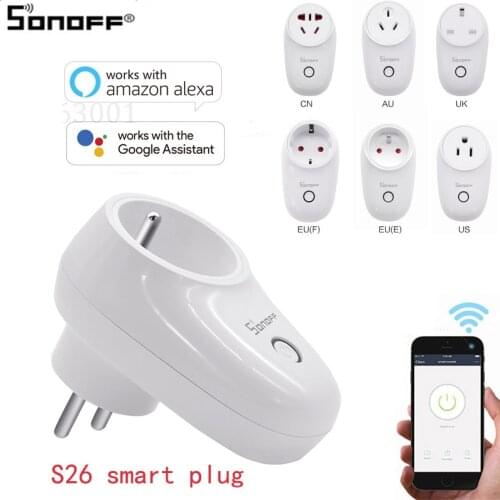 Sonoff S26 WiFi Smart Plug Wireless Smart Socket Smart Home Switch compatible with Google Home Alexa IFTTT