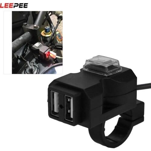 Waterproof for Phone Mobile Dual USB Port Power Supply Socket 5V 3.1A Adapter 12V Motorbike Motorcycle Charger