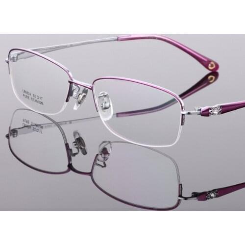 High Quality Womens Glasses Frame Pure Titanium Glasses Frame Myopia Glasses Prescription Ultra Light Glasses 624