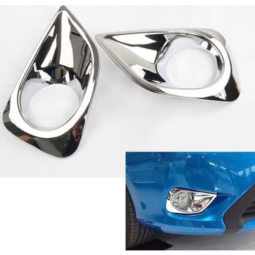 YAQUICKA 2pcs Exterior Front Car Fog Light Lamp Strip Trim Chromium Styling Decoration Accessory Fit For Toyota Vios 2014 ABS
