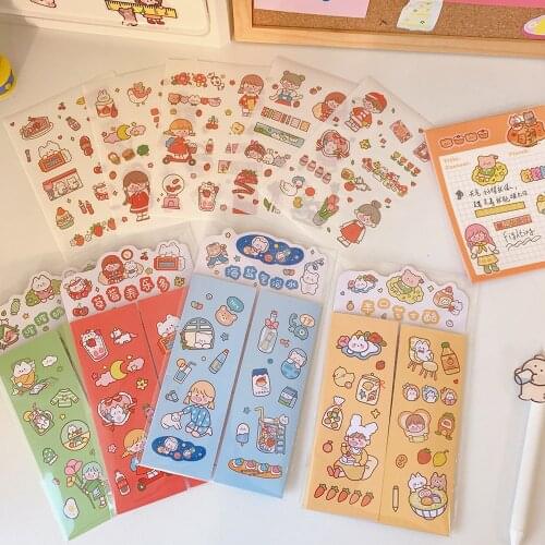 Yisuremia 10pcs/Pack Kawaii Deco Sticker For Scrapbook Bullet Journals Crafts DIY Diary Album With 1pc Weekly Planner Stationery