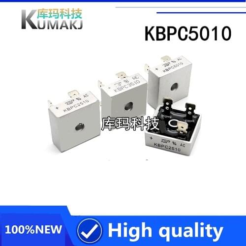 2Pcs/lot KBPC5010 Single-phases Diode Bridge Rectifier 50A 1000V KBPC 5010 Power Rectifier Diode Electronic Components