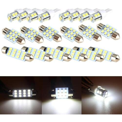 20pcs 12V 600Lm White LED Light Interior Dome Trunk Map License Plate Lamp Bulb T10 & 31mm 1206-9SMD & 1210-9SMD 41MM Lights