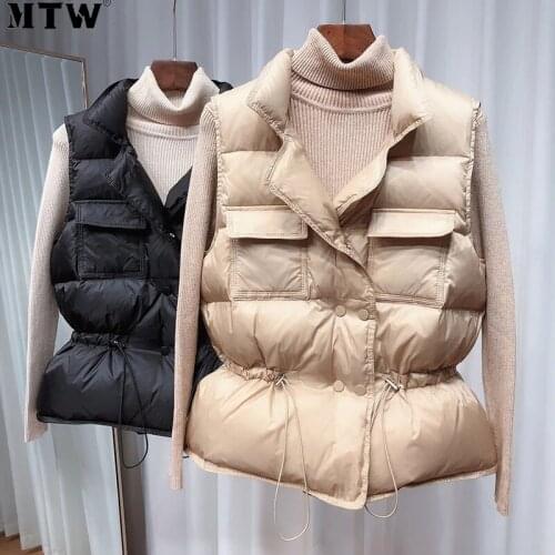 2021 Women Sleeveless Vest Winter Warm Down Cotton Padded Jacket Coats Ladies Long Windproof Waistcoat