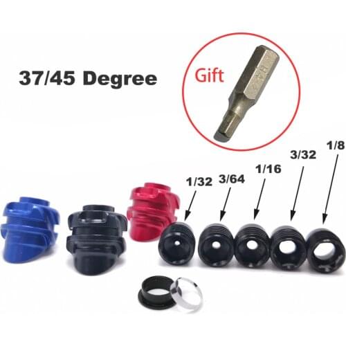 37/45 Degree Compound Bow Peep Sight With 5pcs Inner Core Aluminum Housing Clarifier Aperture Lens 8x 1/32 3/64 1/16 3/32 1/8 "