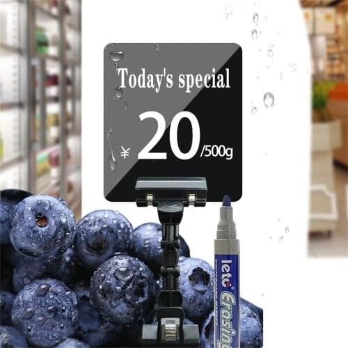 5 Pcs Fruit Price Display Stand Supermarket Waterproof Erasable Chalk Board Label Vegetable Fresh Aquatic Product Promotional