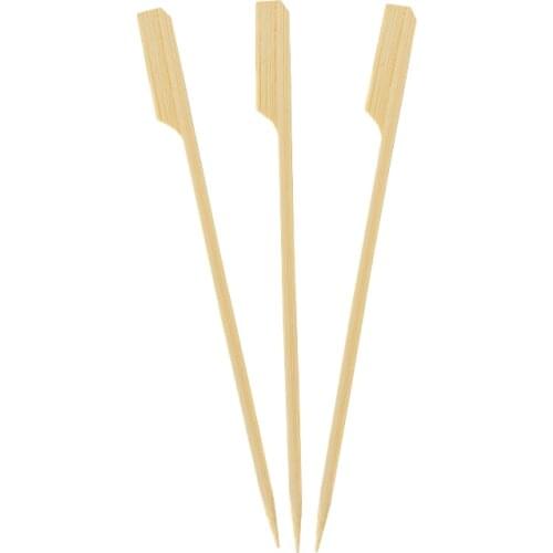 50Pcs 12cm/18cm Bamboo Skewers Paddle Sticks for BBQ Grill Kebab Barbecue Fruit Vegetable Toothpicks Outdoor Tools Eco-Friendly