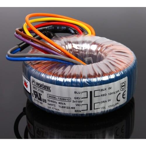 80W 80VA NEW NORATEL Sealing Toroidal Transformer Primary Rated Voltage 0-230V 50/60Hz 9V 12V 15V 18V 25V 55V