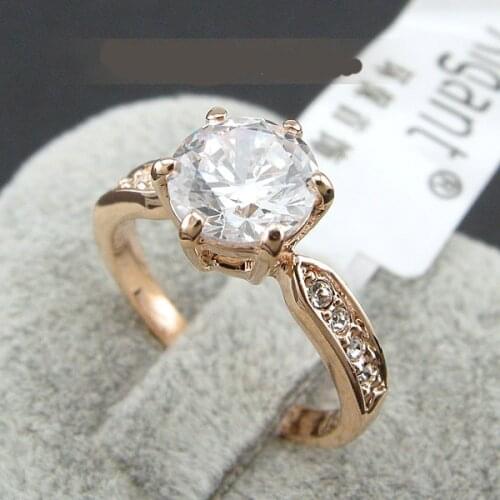 Brand TracysWing Genuine Austria Crystal Copper gold Color Rings for Women healthy Anti Allergies #RG96450