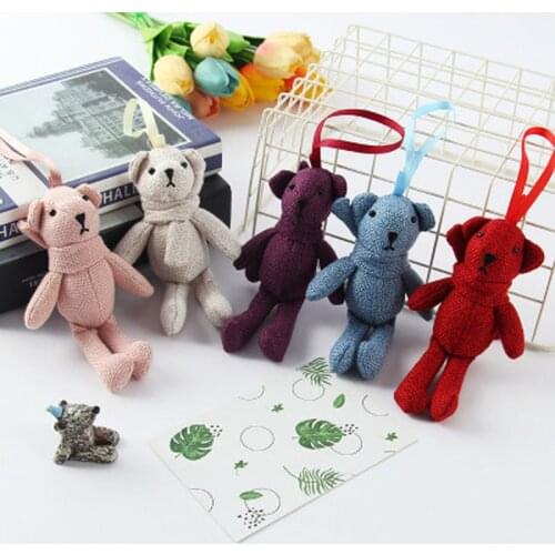 Bouquet Plush Dolls Animal Stuffed Rabbit Plush Dolls KeyChain Toy Kids Party Plush Toy Gift Doll Bag Accessories K0071