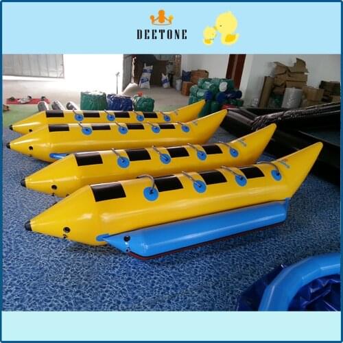 Double row 8 person seat PVC inflatable banana boat water drag game free distribution inflatable pump