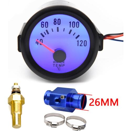 Water Temperature Gauge 52 mm Blue Backlight Universal Car Motorcycle With Sensor 40~120 Celsius Radiator 12V