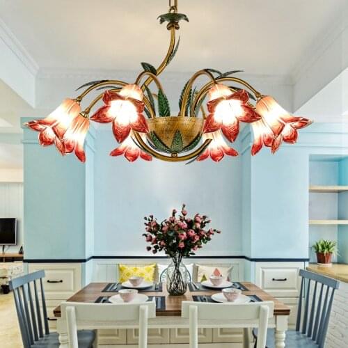 American country chandeliers living room dining room wrought iron garden creative personality Ceiling Chandelier art lamps