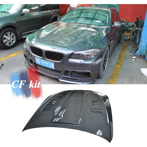 CF Kit Carbon Fiber Car Bonnet Hood Cover For BMW F10 F11 Front Lip Auto Body Kits Car Styling