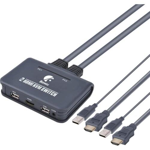 NEW 4K*2K KVM 2-Port HDMI-Compatible Switch HDMI USB Switcher For PC Laptop Computers Sharing Devices KVM Keyboard Mouse Adapter