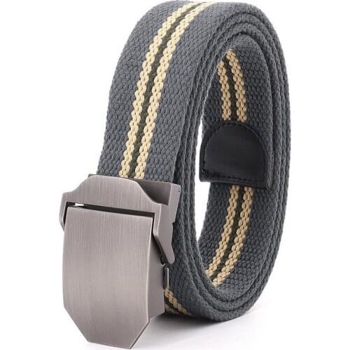 Concise Mens Metal Slide Buckle Waist Belts Breathable Canvas Army Military Unisex Jeans Accessories Women Leisure Summer Strap