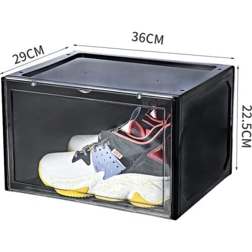 Magnetic transparent shoe box Acrylic storage dustproof high-top basketball shoe display shoe cabinet flip shoe box
