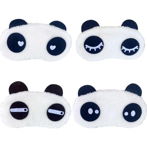 1PC New Sleep Masks Eye Mask Eyeshade Eyepatch Velvet Cartoon Cute Panda Travel Sleeping Blindfold Eye Cover fzy-002