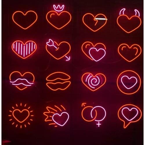 Wall Hanging Decor LED Neon Sign Light Love Heart Wedding Christmas Party Home Decoration Holiday Lighting Neon Night Lamp Gifts