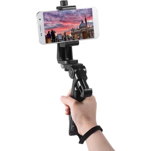 Mini Tabletop Tripod Stand Handheld Grip Stabilizer with Universal Smartphone Clip Holder Bracket for Digital Camera for iPhone