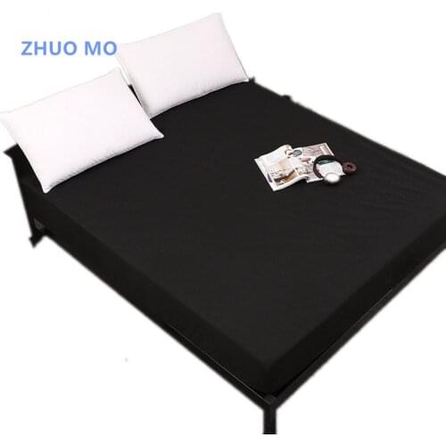 Solid Color Mattress Protector with Elastic Pink Waterproof Mattress Cover bed linen Pad Baby Fitted Sheet Protection Bed Sheet