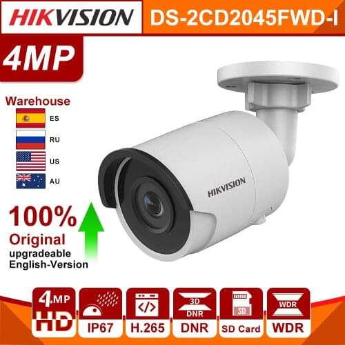 Original HIKVISION DS-2CD2045FWD-I 4MP IR Fixed Bullet Network Camera IP POE network Video Surveillance Powered by Darkfighter