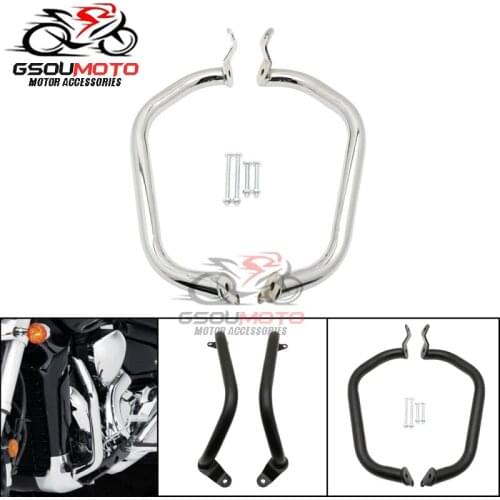 Motorcycle Accessories Front Engine Crash Guard Frame Protector Highway Bar For Suzuki Boulevard M109R 109R 07 - 18 Black/Chrome