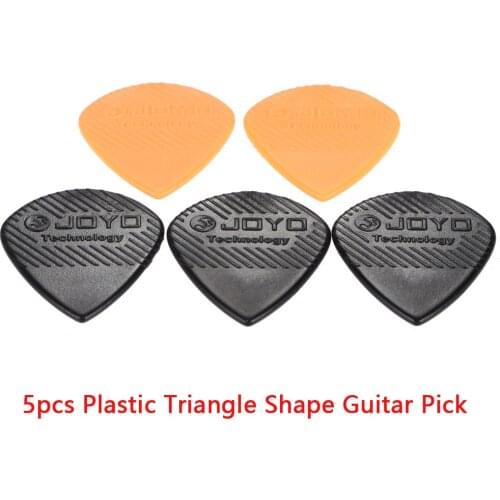 5pcs Plastic Triangle Shape Guitar Pick Plectrum Durable and Lightweight With Stripe and Letters for Guitar/Bass/Ukelele player