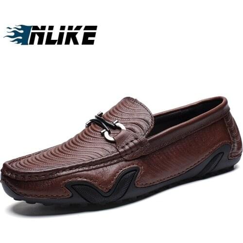 Luxury Casual Shoes Men Loafers Genuine Leather Flat Slip on High Quality Designer Shoes