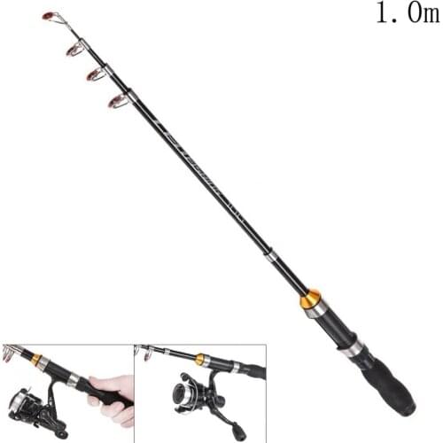 Fishing Rods 1.0m Mini Ultra Short Telescopic Fishing Rods Glass Fiber 5 Section Portable Lure Ice Fishing Pole
