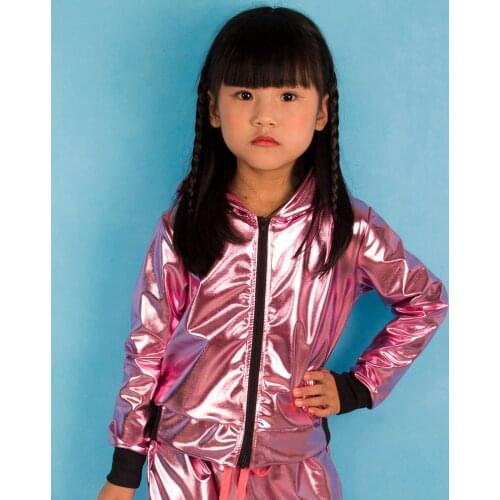 2020 Spring Autumn Streetwear Unisex bomber Jacket Stage Performance Wear paillette Hip Hop dance coat kids jackets for girls