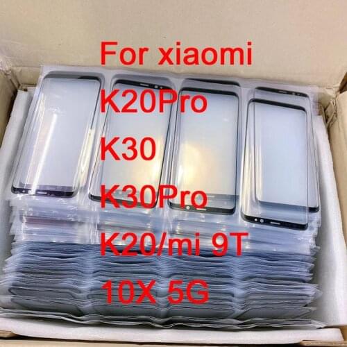 1PCS Outer Screen For Xiaomi Redmi K20 PRO K30 MI 9T 10X 5G Front Touch Panel LCD Display Glass Cover Lens Repair Replace Parts