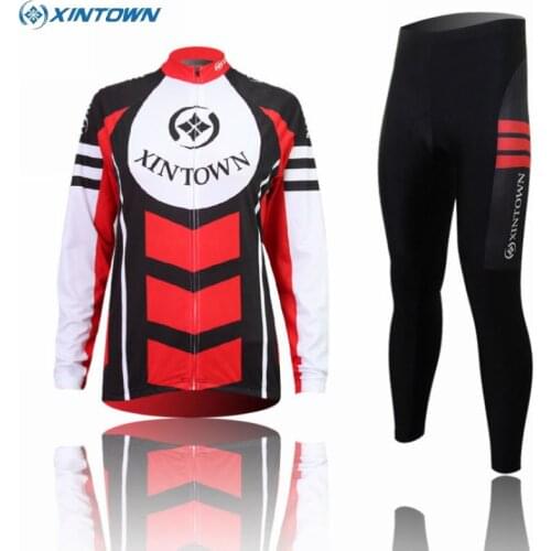 XINTOWN Womens Cycling Bike Long Sleeve Clothing Ropa Ciclismo Bicycle Sports Wear Set Jersey (BIB) Pants