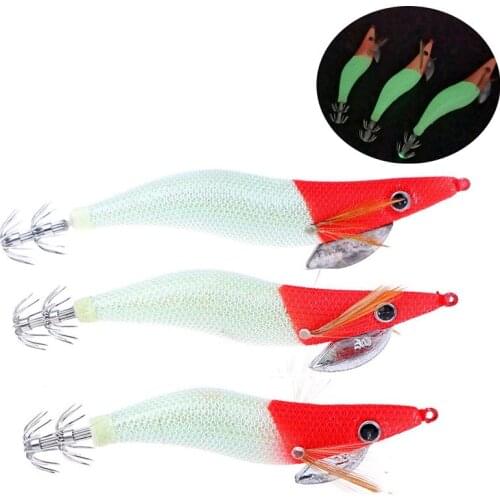 1Pcs Hard Fishing Lure 2.5# 3.0# 3.5# Squid Hook Octopus Artificial Jigs Cuttlefish Shrimp Bait